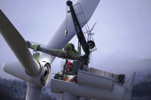 Liftwerx up-tower lifting wind turbine