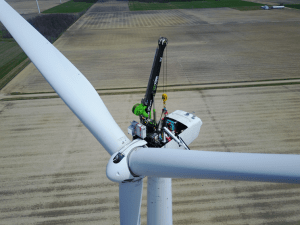 Crane base in wind turbine