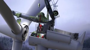 illustration RotorHook™ crane in wind turbine