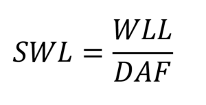 SWL calculation, dividing WLL and DAF